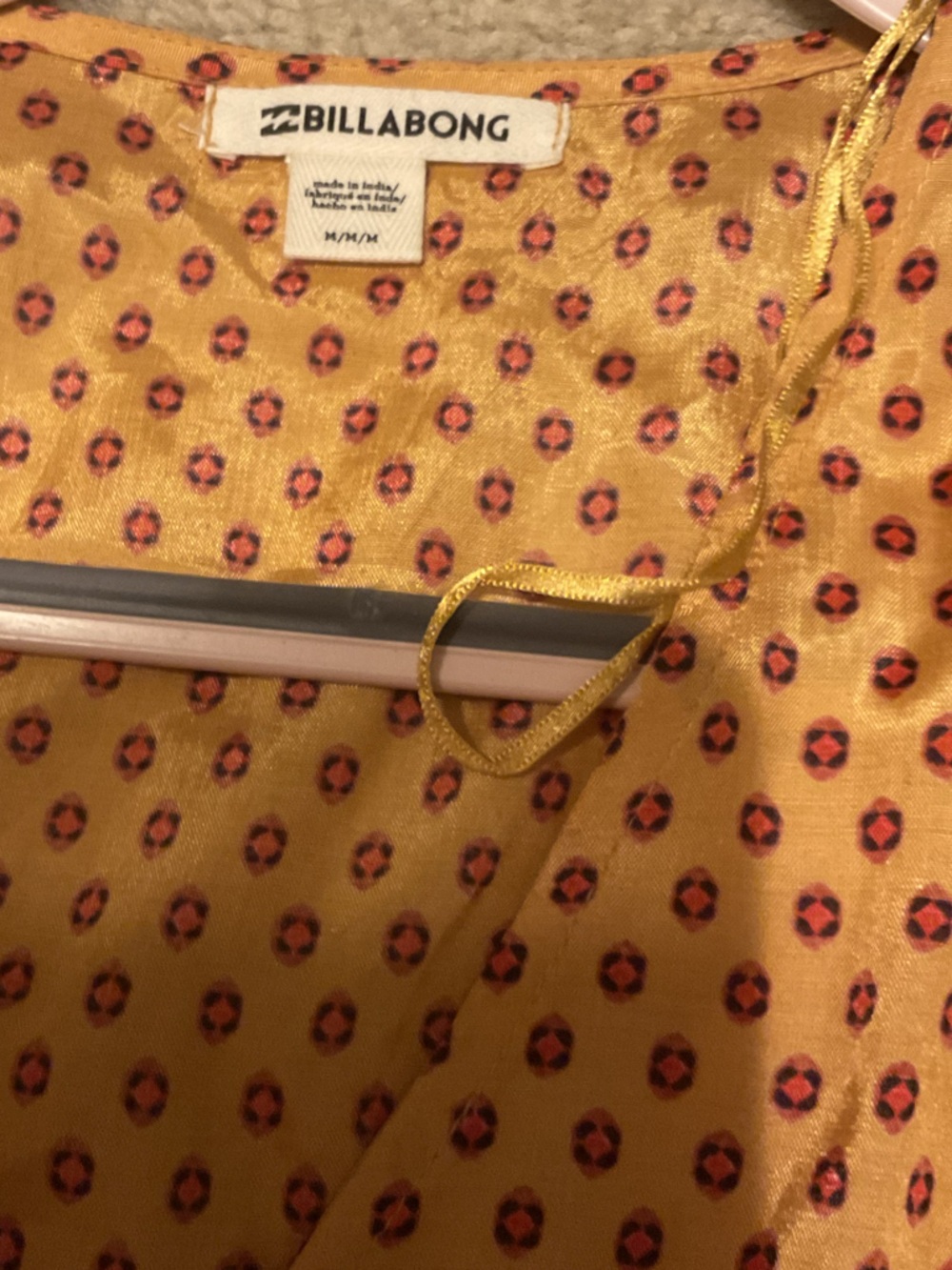 NWT Billabong Gold Divine Day Wrap Mini Dress - Picture 6 of 7